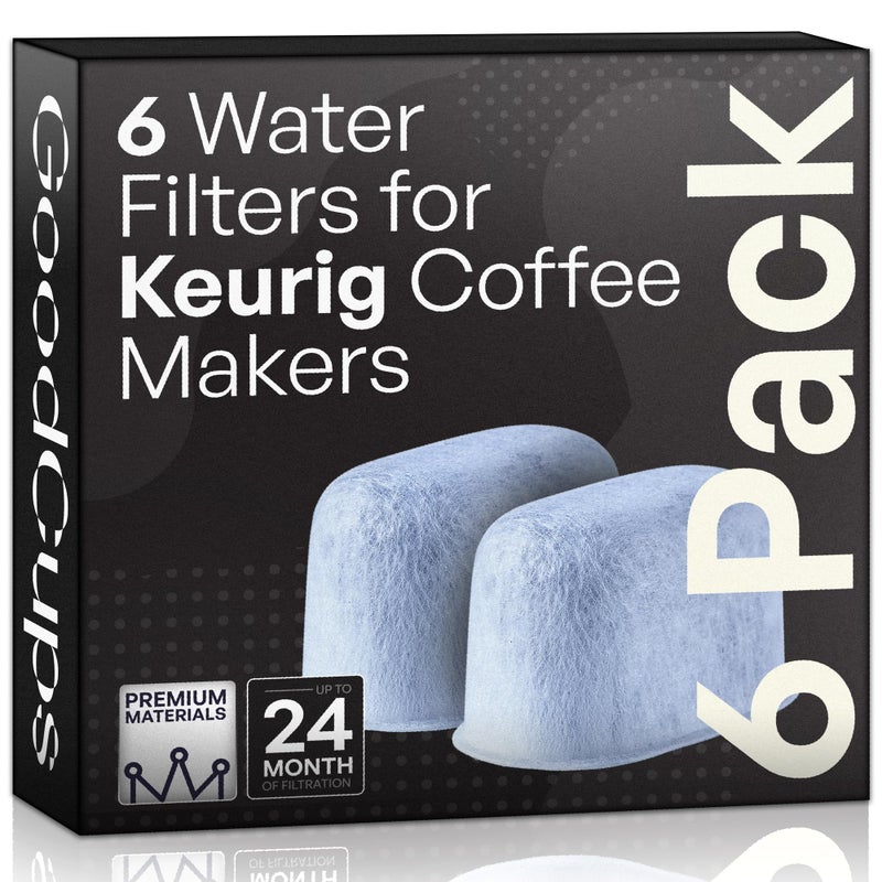 GoodCups Keurig Filter Replacement - 6 Water Filters for Keurig K-Mini, K-Supreme, K-Slim, K-Express, K-Classic, K-Duo, K-Duo Hot & Iced, K-Elite, K-Select, K-Cafe, K-Compact, 2.0 and 1.0 Brewers - Image 1